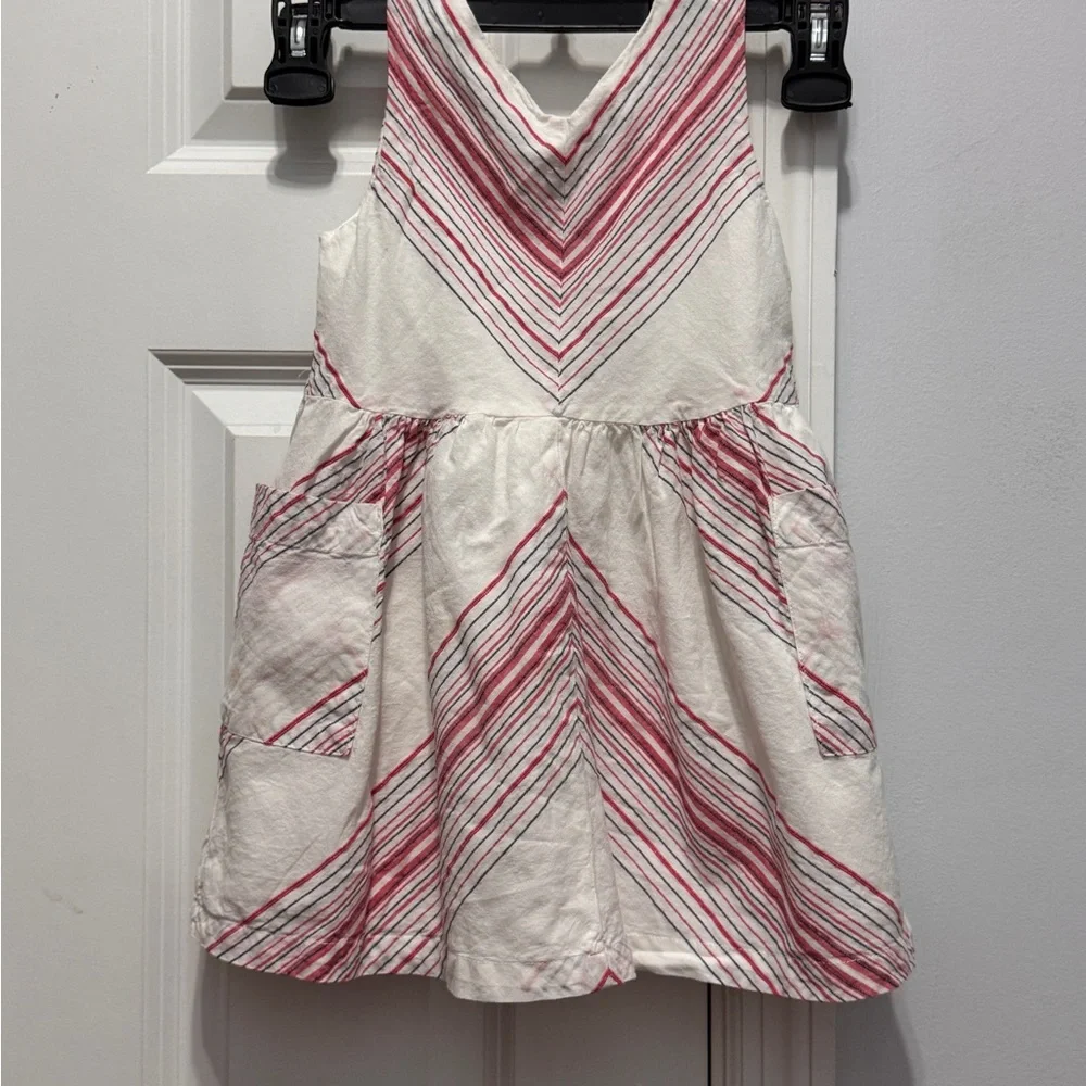 OshKosh B'gosh White and Red A-Line Sleeveless Dress